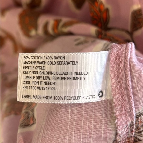 Knox Rose Pink Floral Dress Puff Sleeve with Tassel Detail - Picture 5 of 9